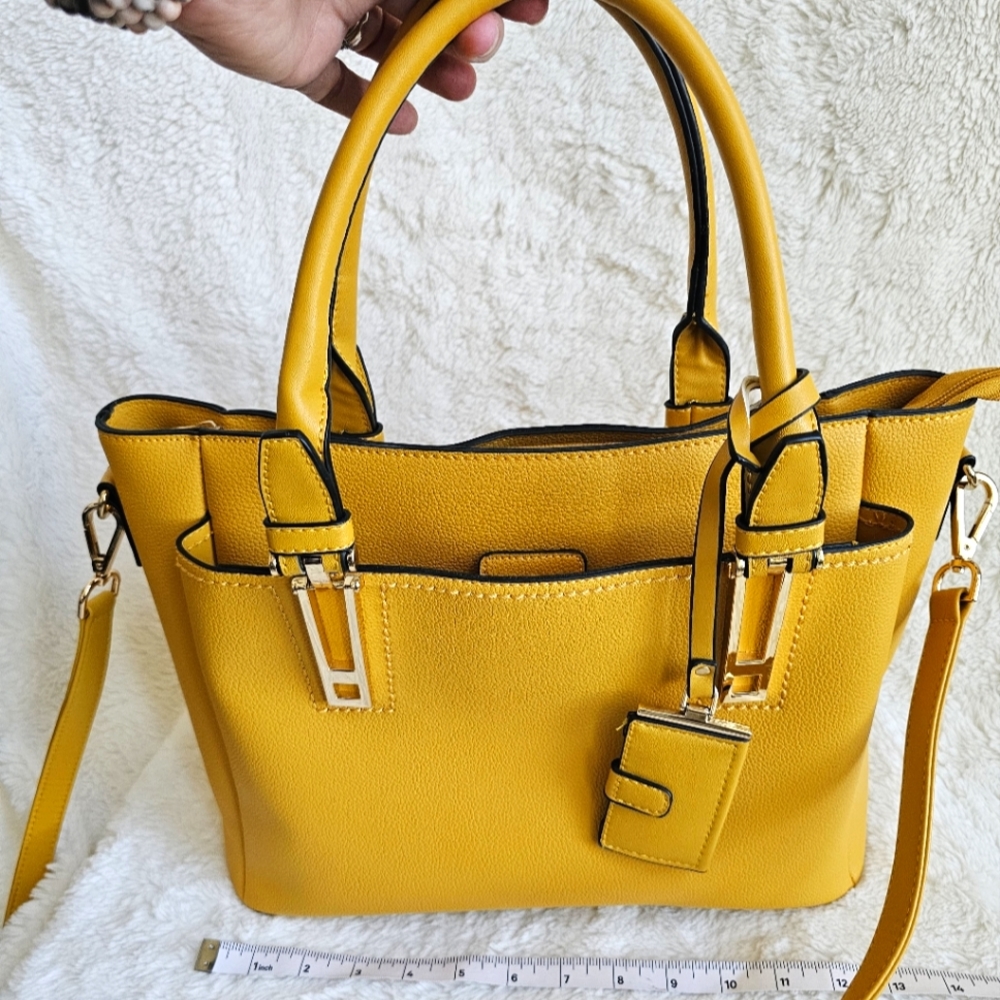 Large Yellow Tote Satchel